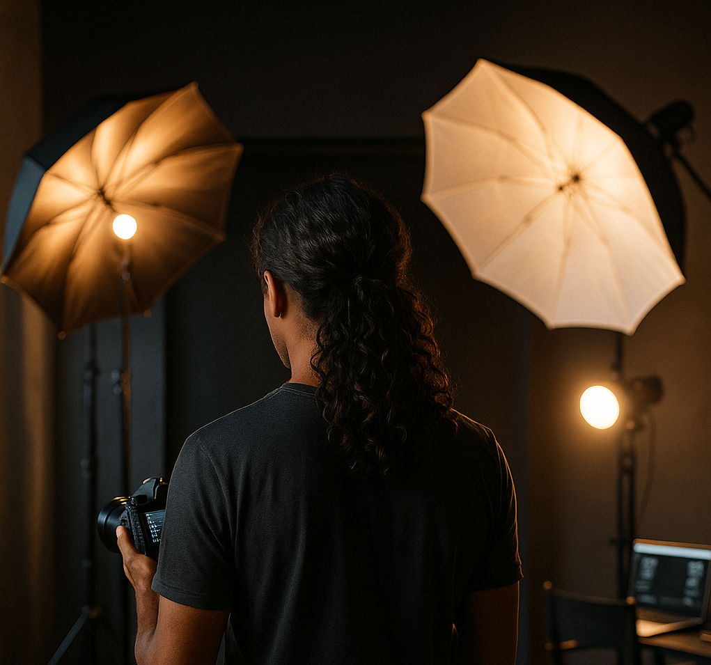 Un photographe de nu masculin à paris dans un studio photo